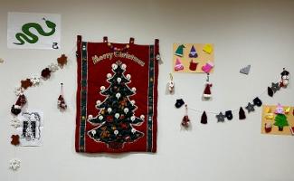 パッチワークのツリーも可愛いです😍